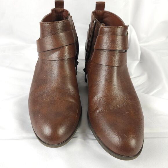 Lauren Blakwell Shoes - Lauren Blakwell Penelope Side Zip Booties Brown Womens US 8